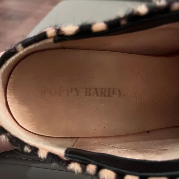 Poopy Barley Reverse Spot Calf Hair Heeled Mules Size 9.5 - Picture 6 of 9